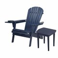 W Unlimited 35 x 32 x 28 in. Foldable Chair with Cup Holder & End Table, Navy Blue SW2136NV-CHET